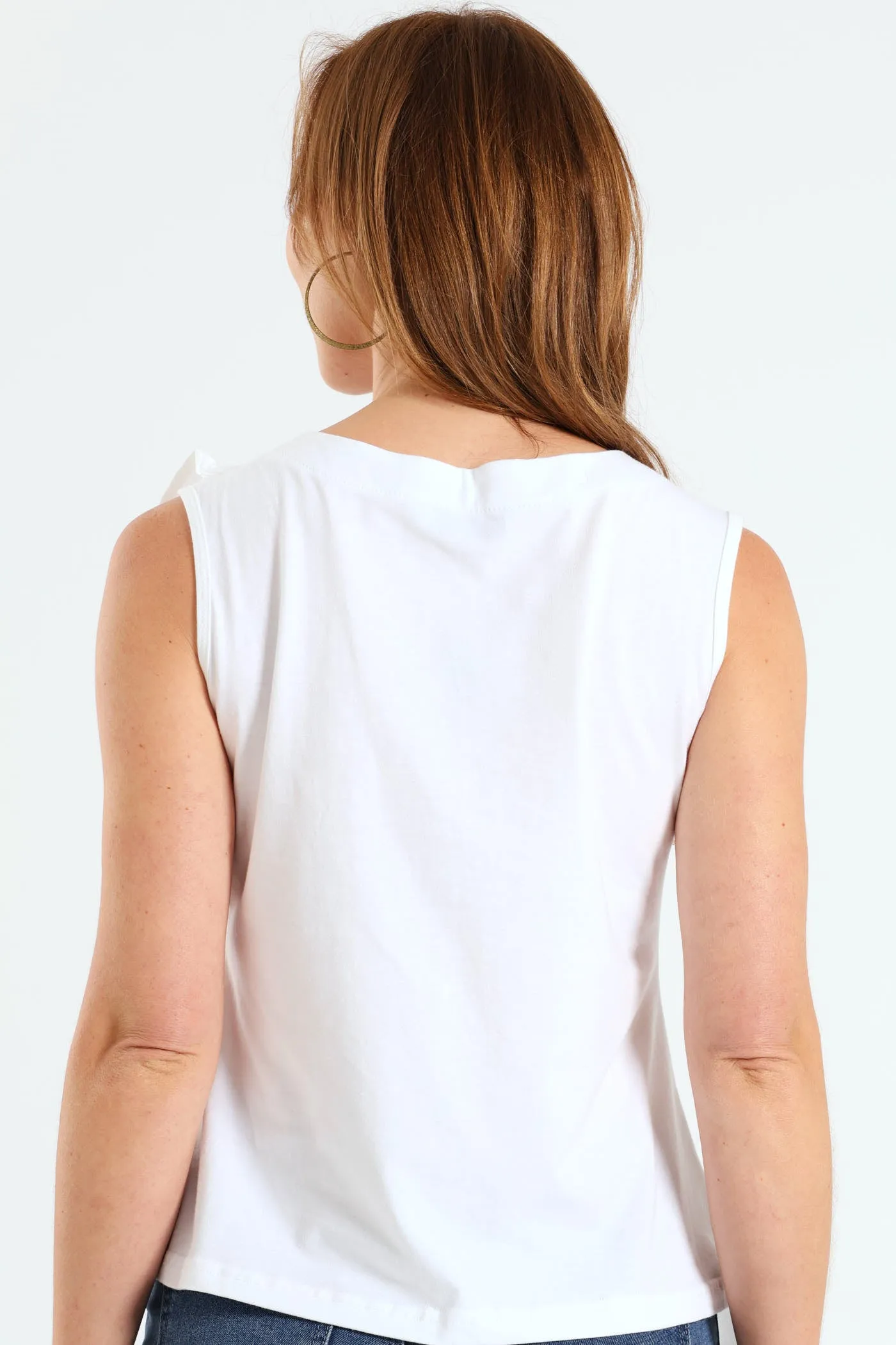 Frill Strap Fitted Combo Top - White sold by Edgars product image thumbnail 3