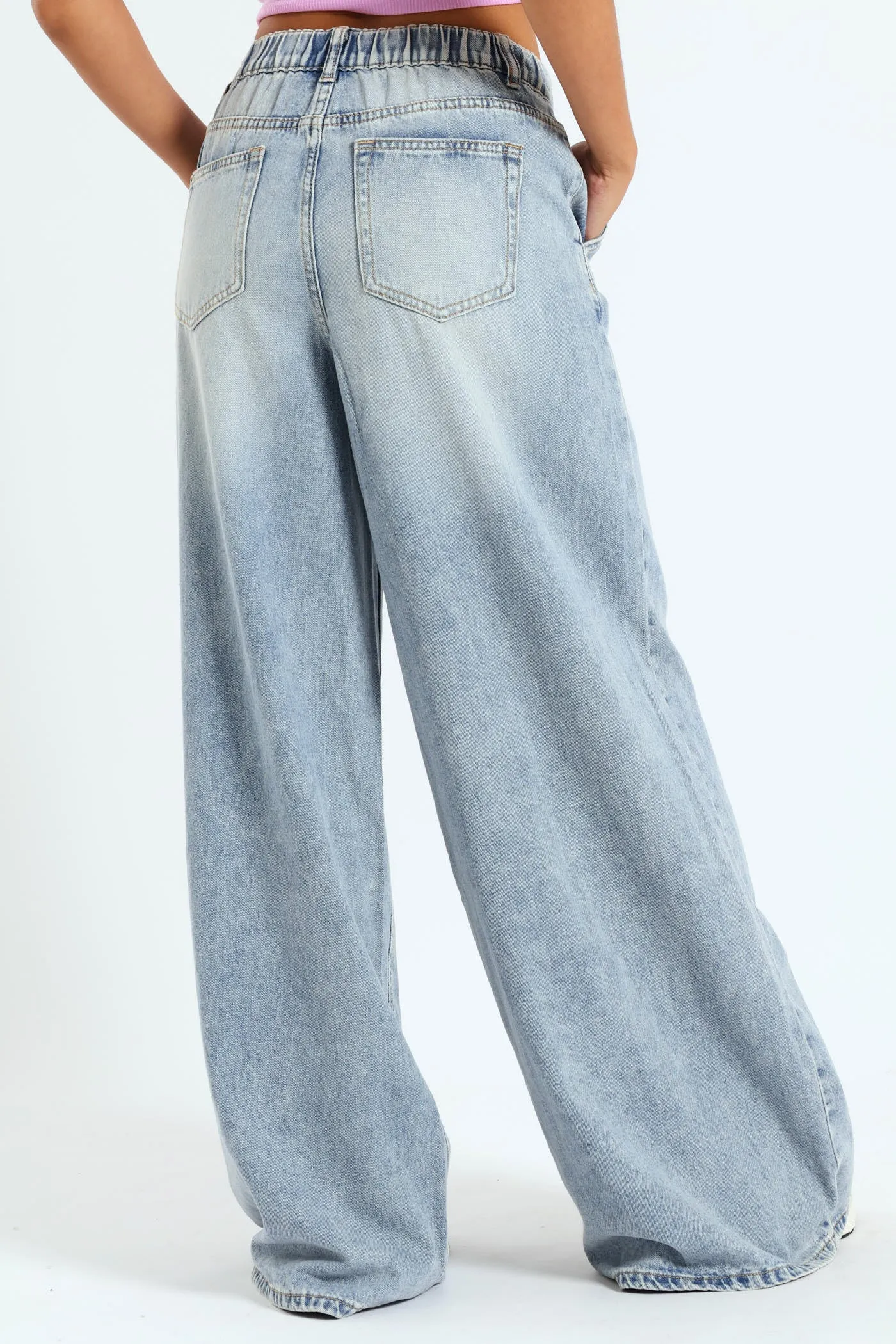 Angle Pocket Super Wide Jean - Salty Mid Wash sold by Edgars product image thumbnail 3
