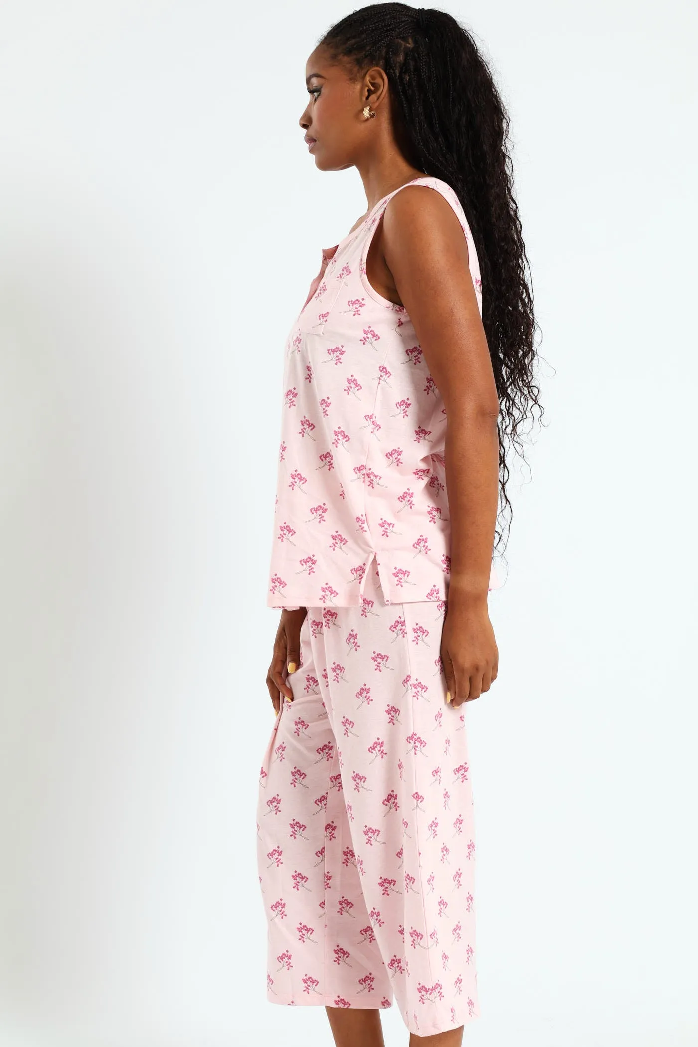 Button Through Flower Capri Set - Pink sold by Edgars product image thumbnail 3