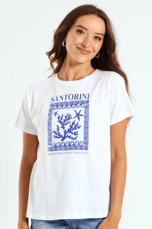 Santorini Marine Tee - White sold by Edgars 