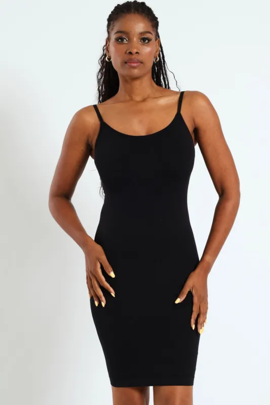Seamless Slip Dress - Black sold by Edgars