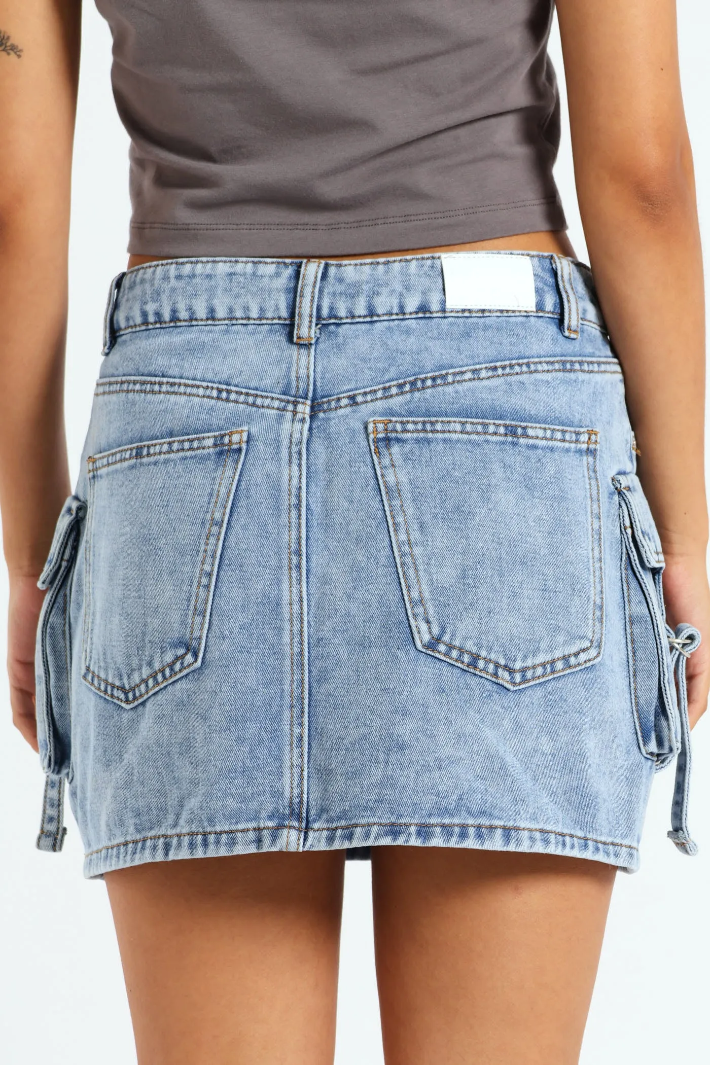 Utility Denim Mini Skirt - Mid Blue sold by Edgars product image thumbnail 3
