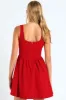 Square Neckline V Line Skater Dress - Red sold by Edgars