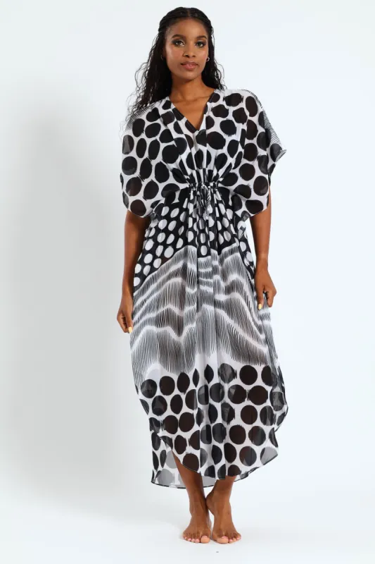 Maxi Printed Cover Up - Black sold by Edgars 