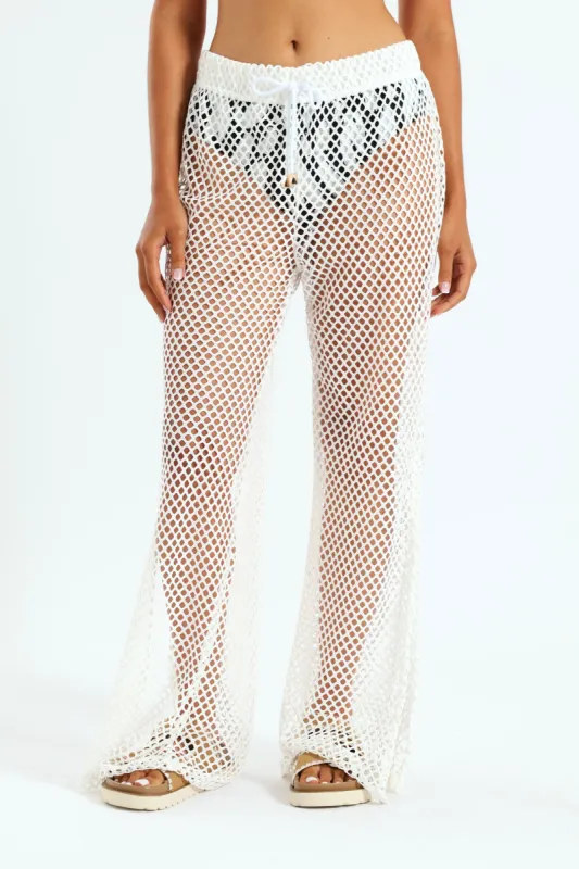 Crochet Long Pants - White sold by Edgars 