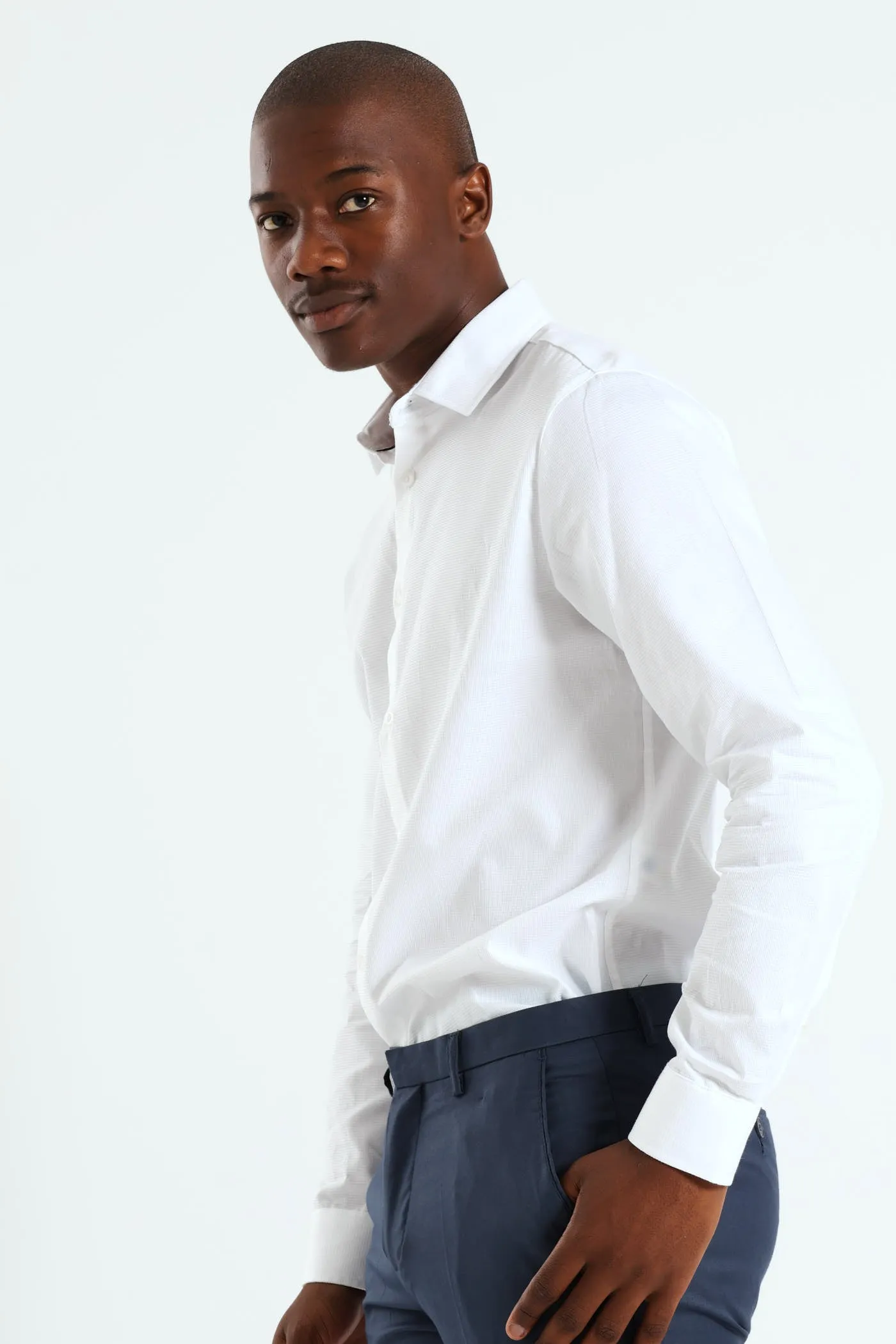 Melange Textured Shirt - White sold by Edgars product image thumbnail 2