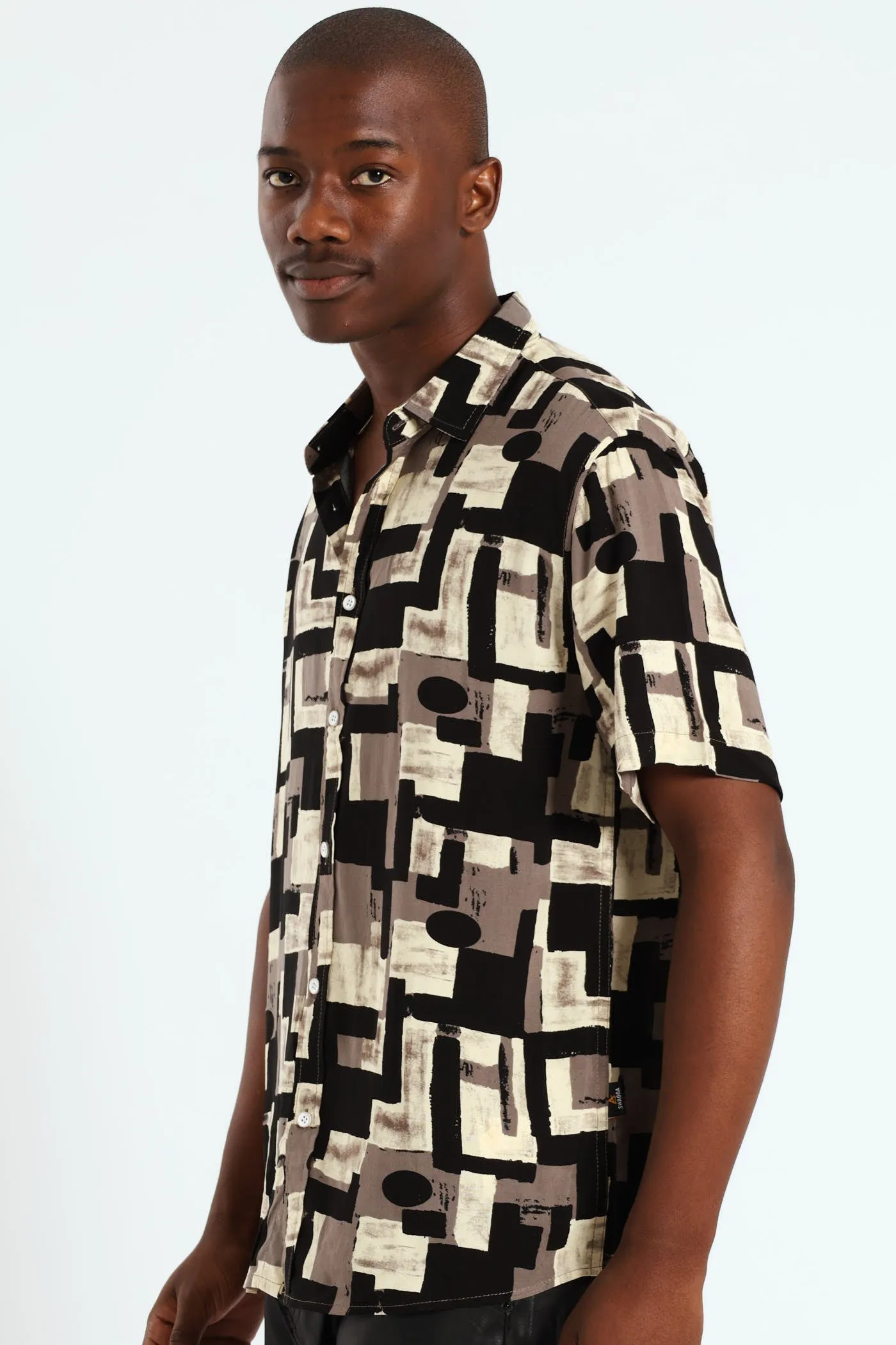 Viscose Geometic Print Shirt - Stone sold by Edgars product image thumbnail 3