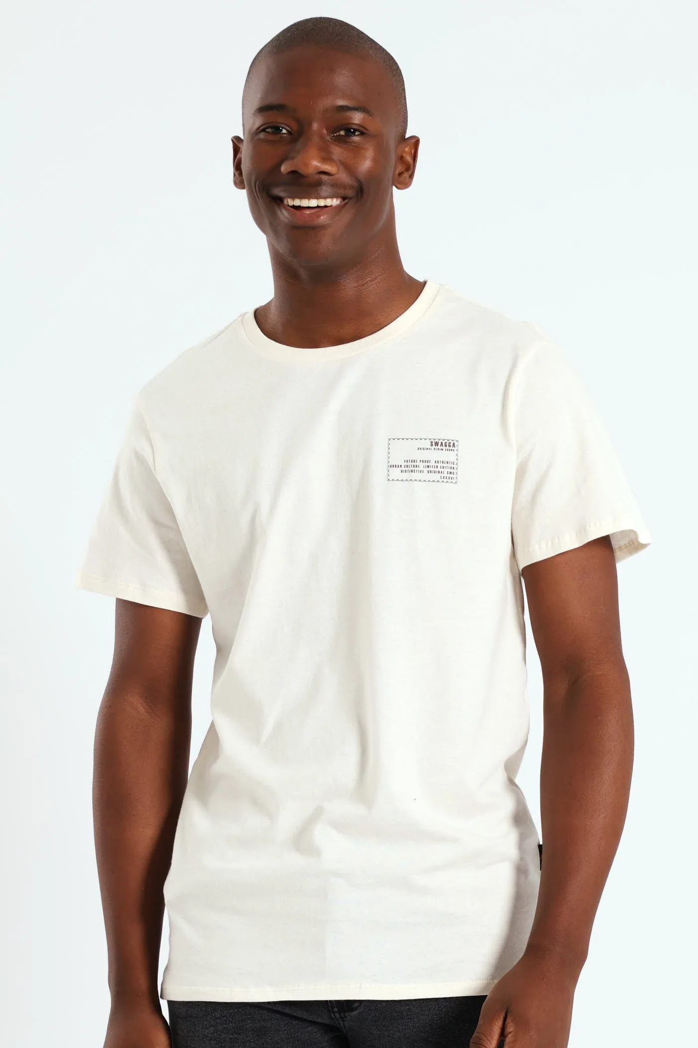Basic Print Tee - Cream sold by Edgars