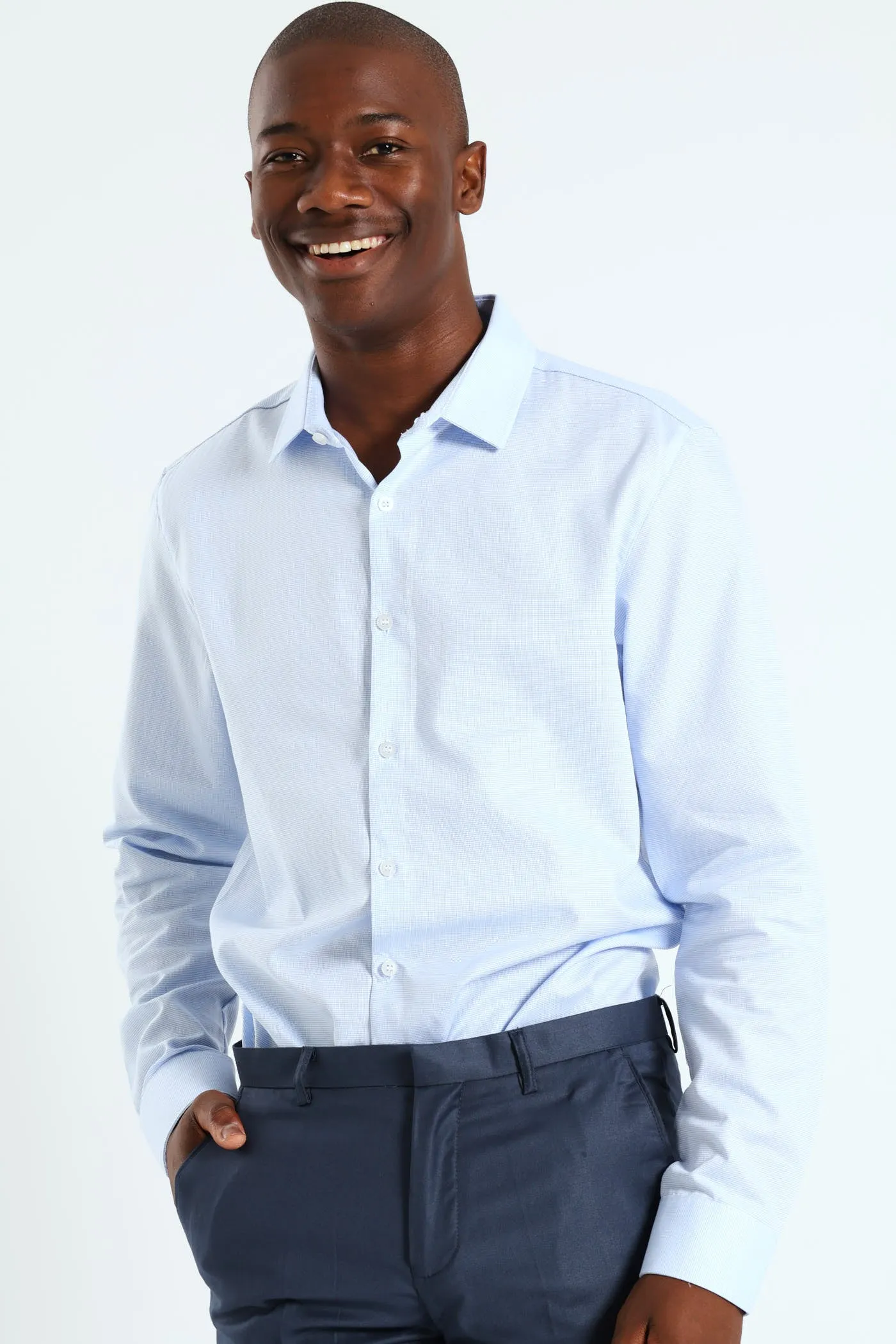 Textured Shirt - Light Blue sold by Edgars