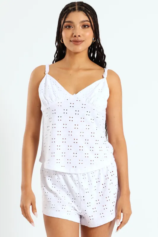 Anglaise Cami & Short Set - White sold by Edgars