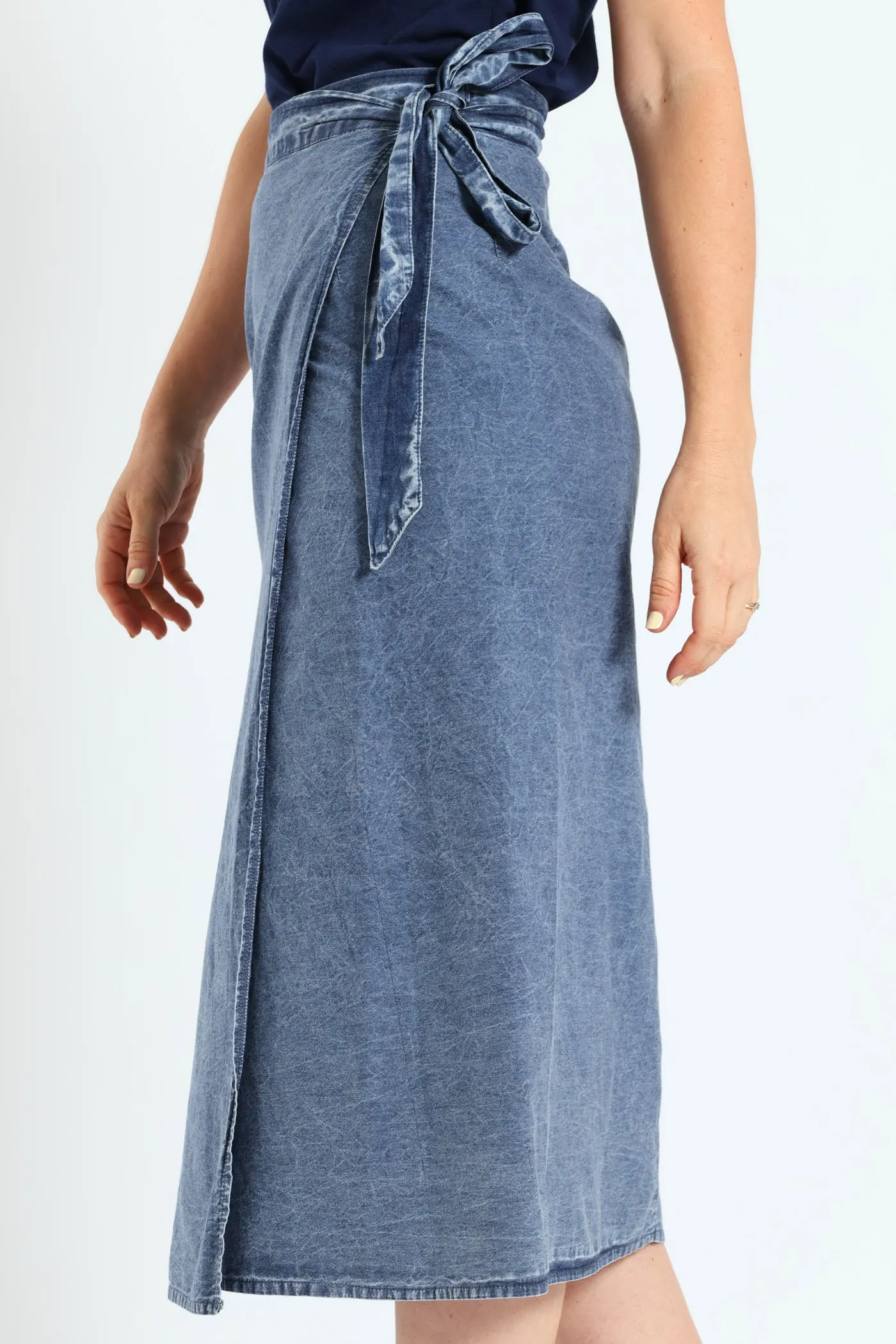 Wrap Chambray Midi Skirt - Medium Wash sold by Edgars product image thumbnail 2