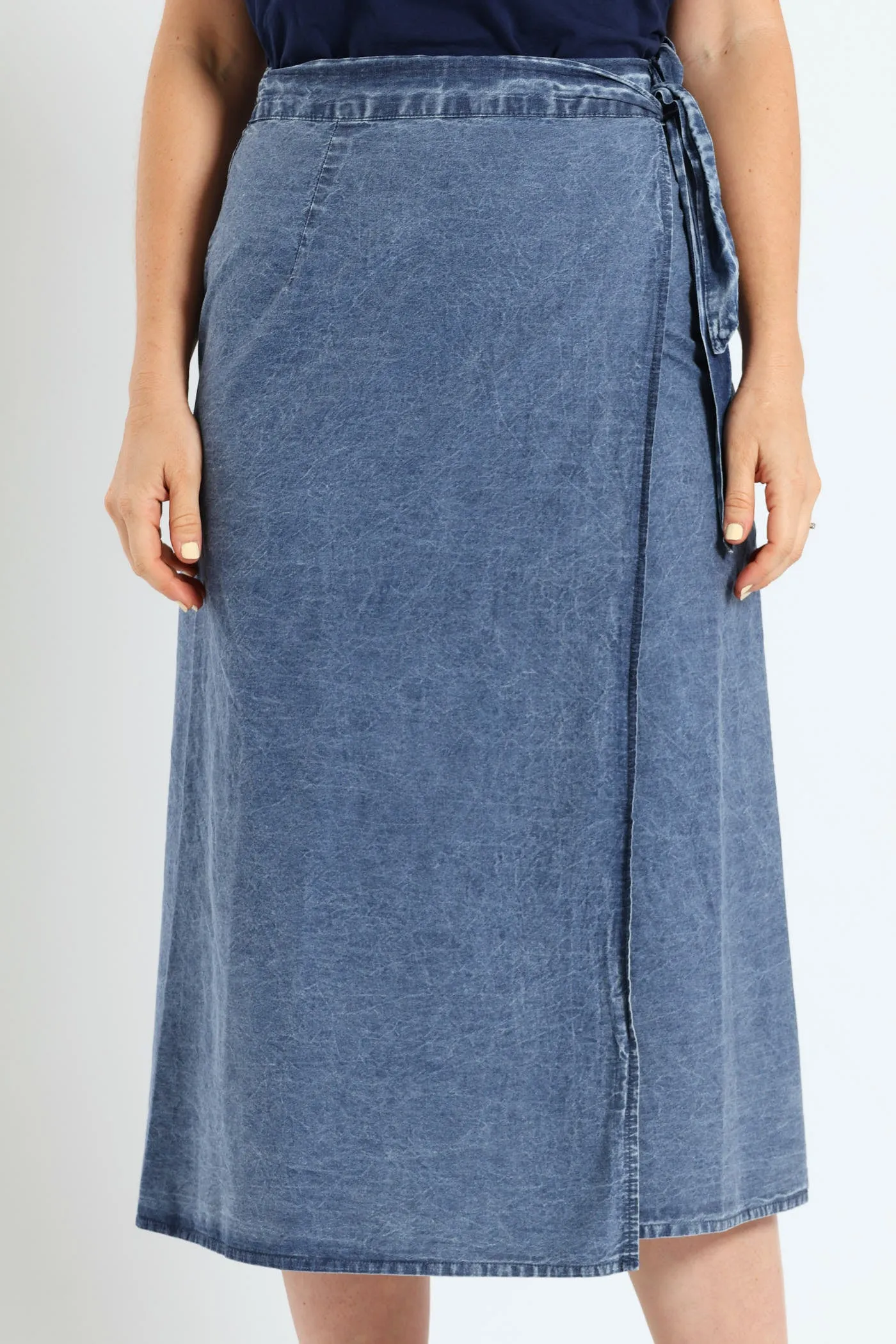 Wrap Chambray Midi Skirt - Medium Wash sold by Edgars product image thumbnail 3