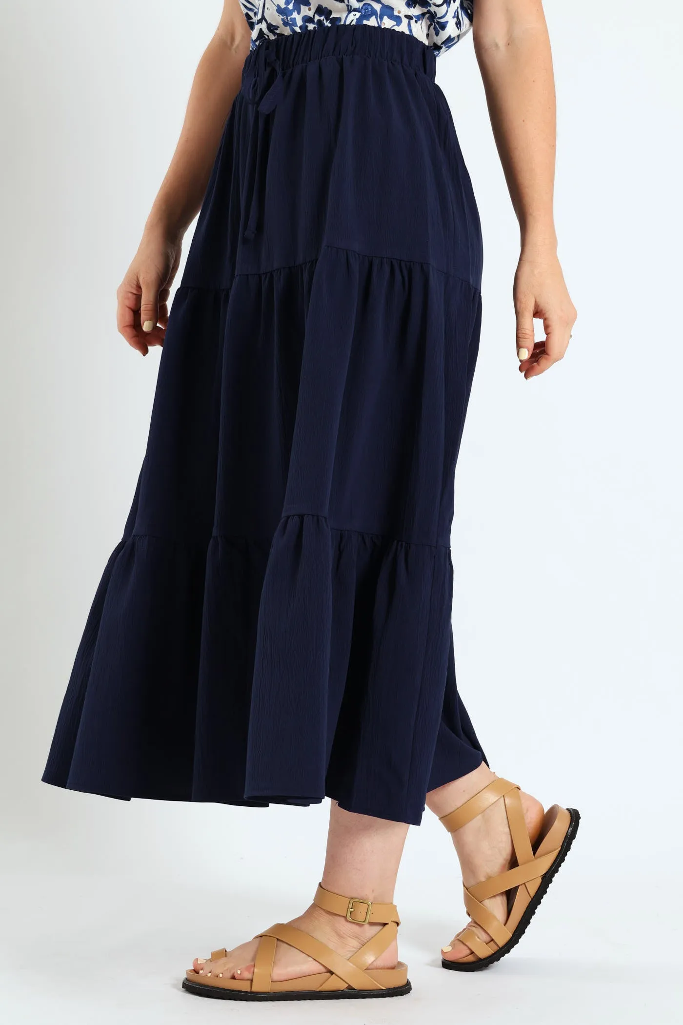 Elasticated Tiered Maxi Skirt - Navy sold by Edgars product image thumbnail 2