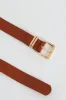 Square Gold Buckle Double Loop Core Belt - Tan sold by Edgars 