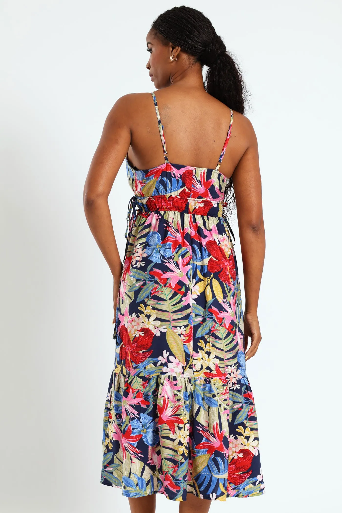 Strappy Double Drawstring Detail Frill Hem Midi Dress sold by Edgars product image thumbnail 4