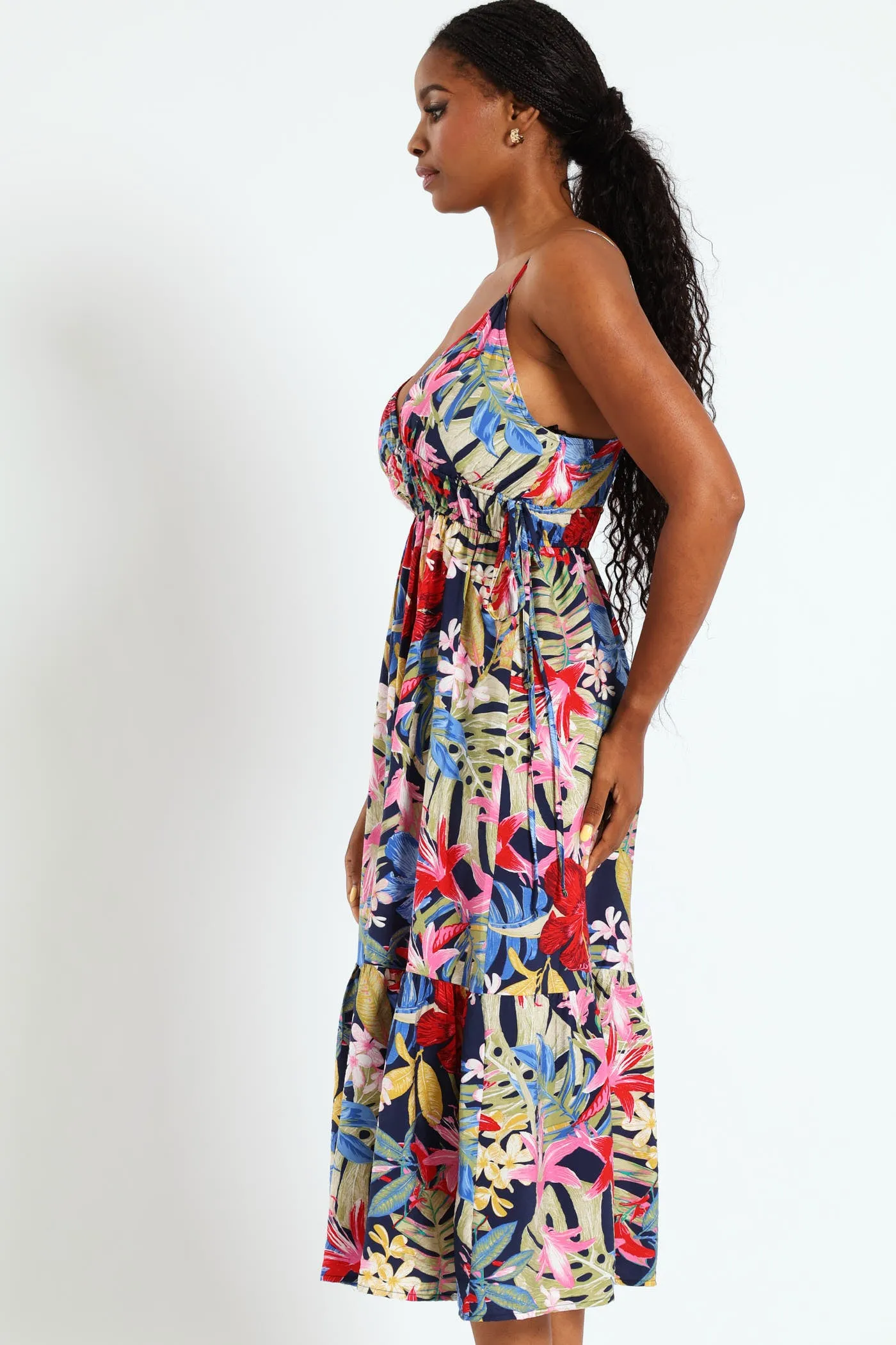 Strappy Double Drawstring Detail Frill Hem Midi Dress sold by Edgars product image thumbnail 3