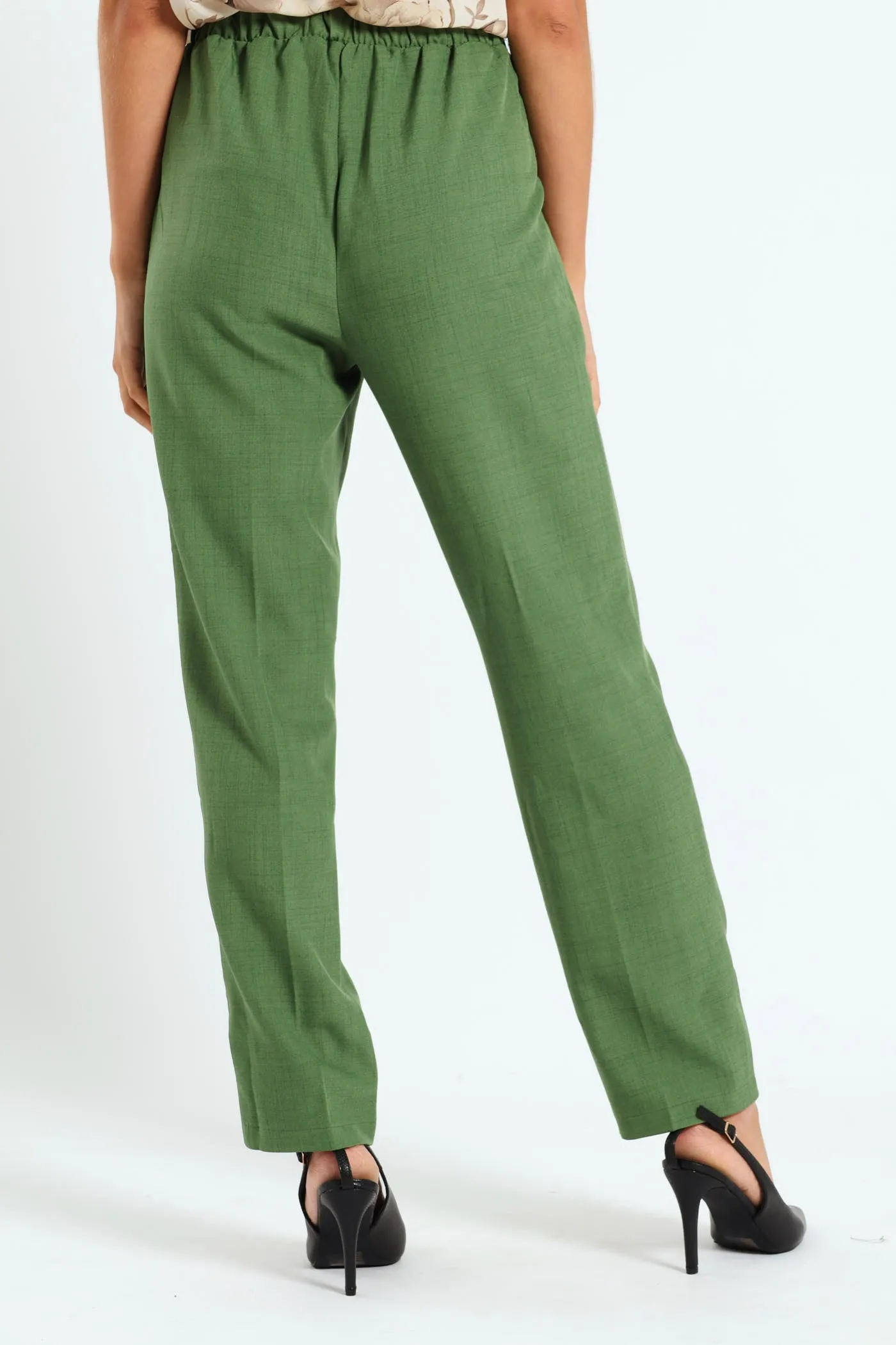 Pleat Detail Tapered Leg Melange Look Pant sold by Edgars product image thumbnail 3