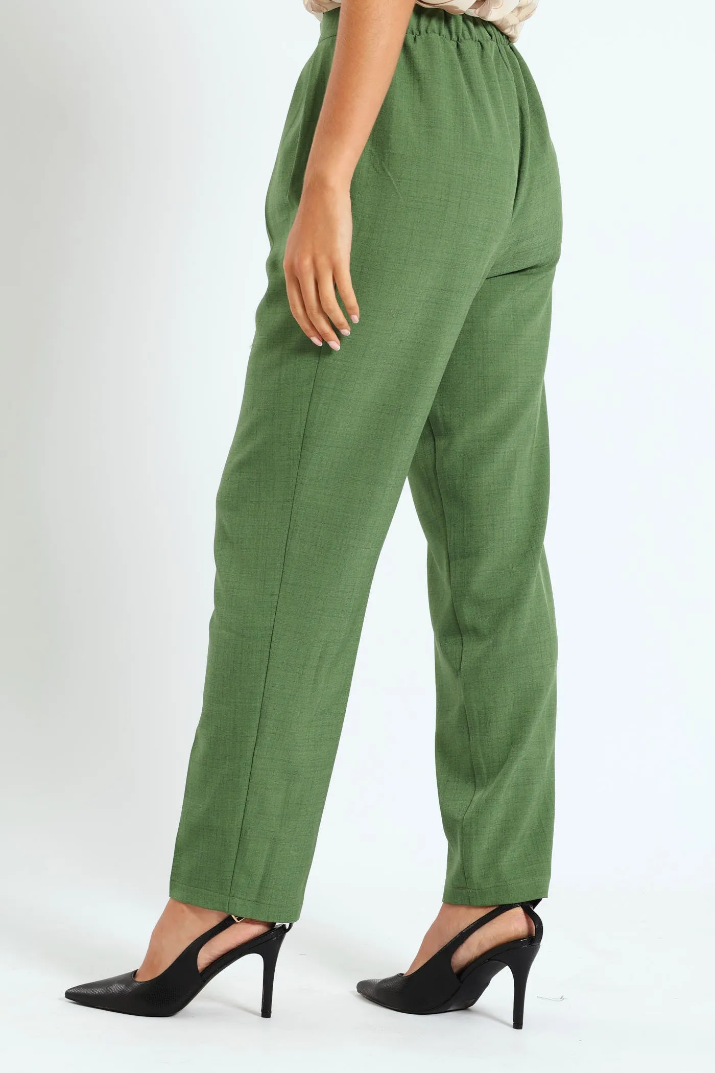 Pleat Detail Tapered Leg Melange Look Pant sold by Edgars product image thumbnail 2