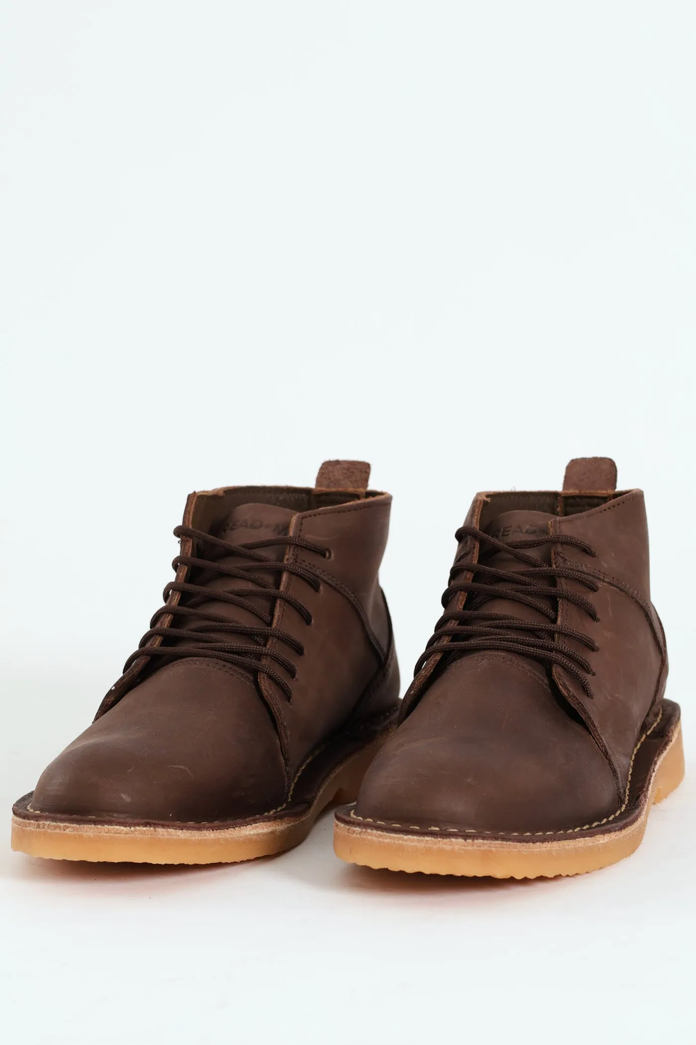 Leather Stitched Down Lace Up Boot - Brown sold by Edgars