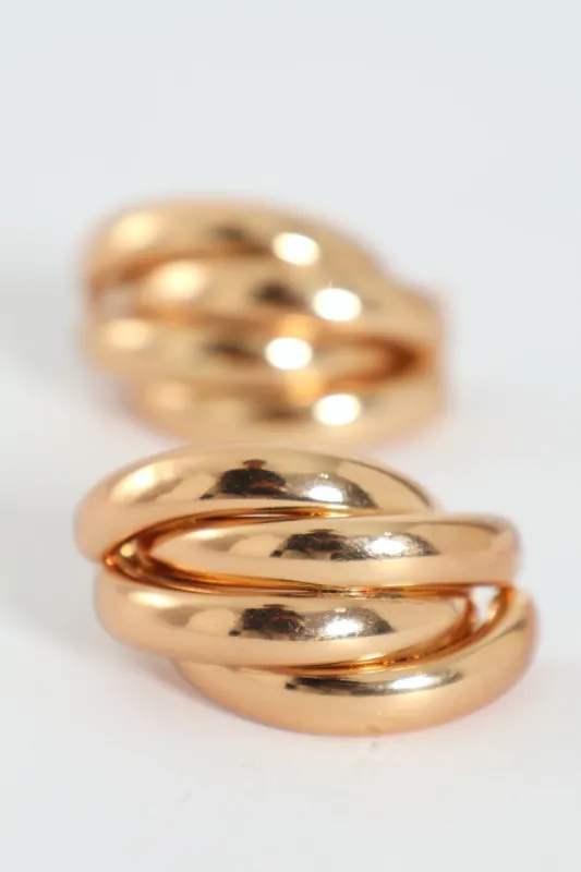 Half Ring Statement Earrings - Gold sold by Edgars