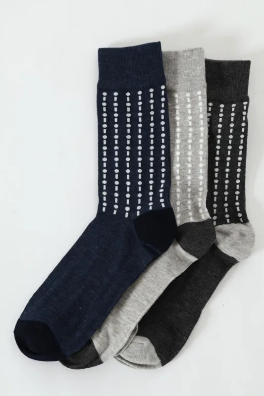 3 Pack Check Anklet Socks - Blue/Grey sold by Edgars