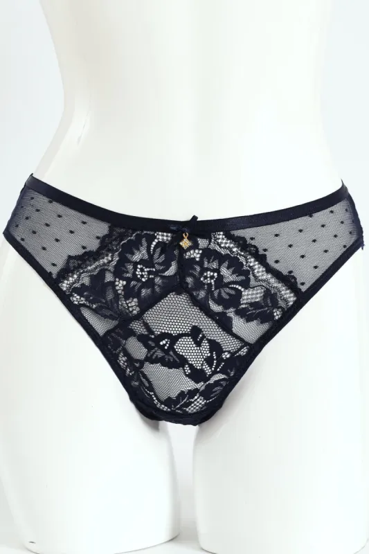 Mesh & Lace Bikini Panty - Navy sold by Edgars 