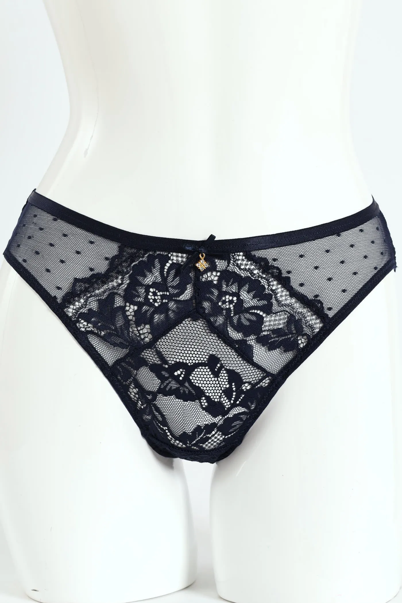 Mesh & Lace Bikini Panty - Navy sold by Edgars