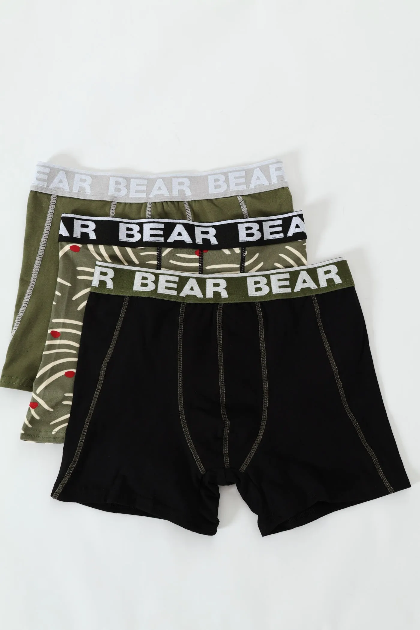 3 Pack Ultra Dash Print Bodyshorts Boxers - Black/Fatigue sold by Edgars