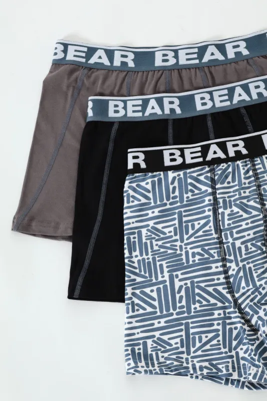 3 Pack Abstract Print Bodyshorts - Black/Slate/Indigo sold by Edgars 