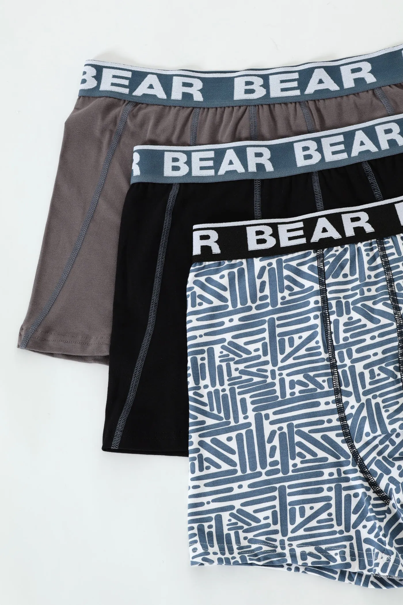 3 Pack Abstract Print Bodyshorts - Black/Slate/Indigo sold by Edgars