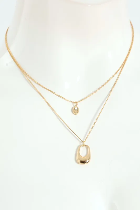 Double Layered Bubble Pendant Necklace - Gold sold by Edgars