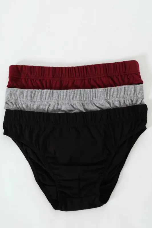 3 Pack Mini Briefs - Black/Red/Grey sold by Edgars