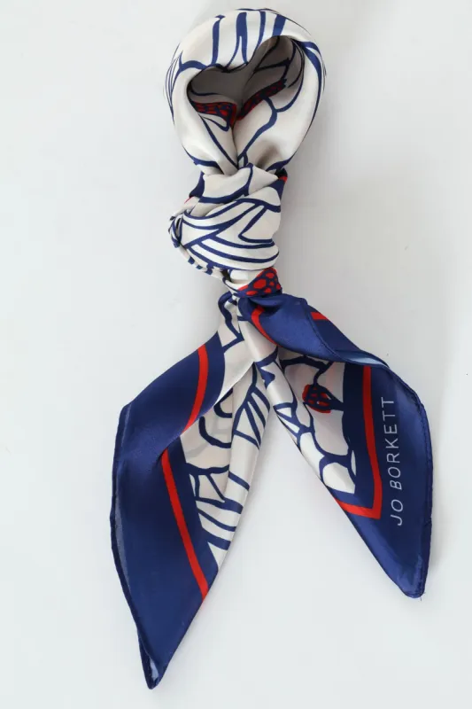 Silk Touch Meadow Scarf - Navy sold by Edgars 