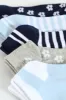 5 Pack Low Cut Flower Socks - White/Navy sold by Edgars