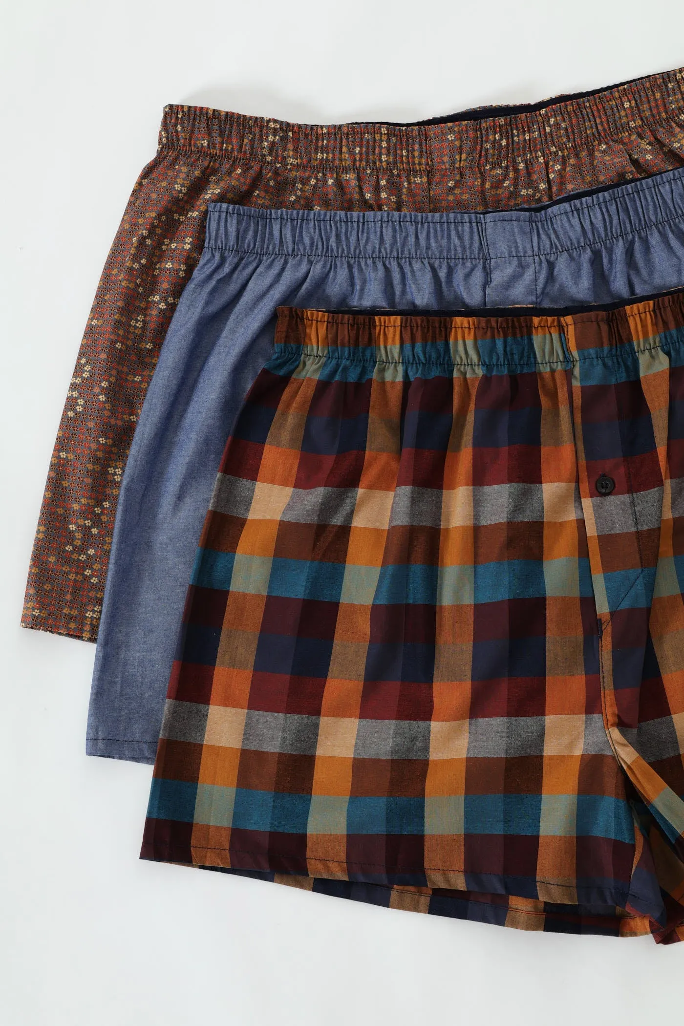 3 Pack Fashion Boxers - Blue/Brown sold by Edgars