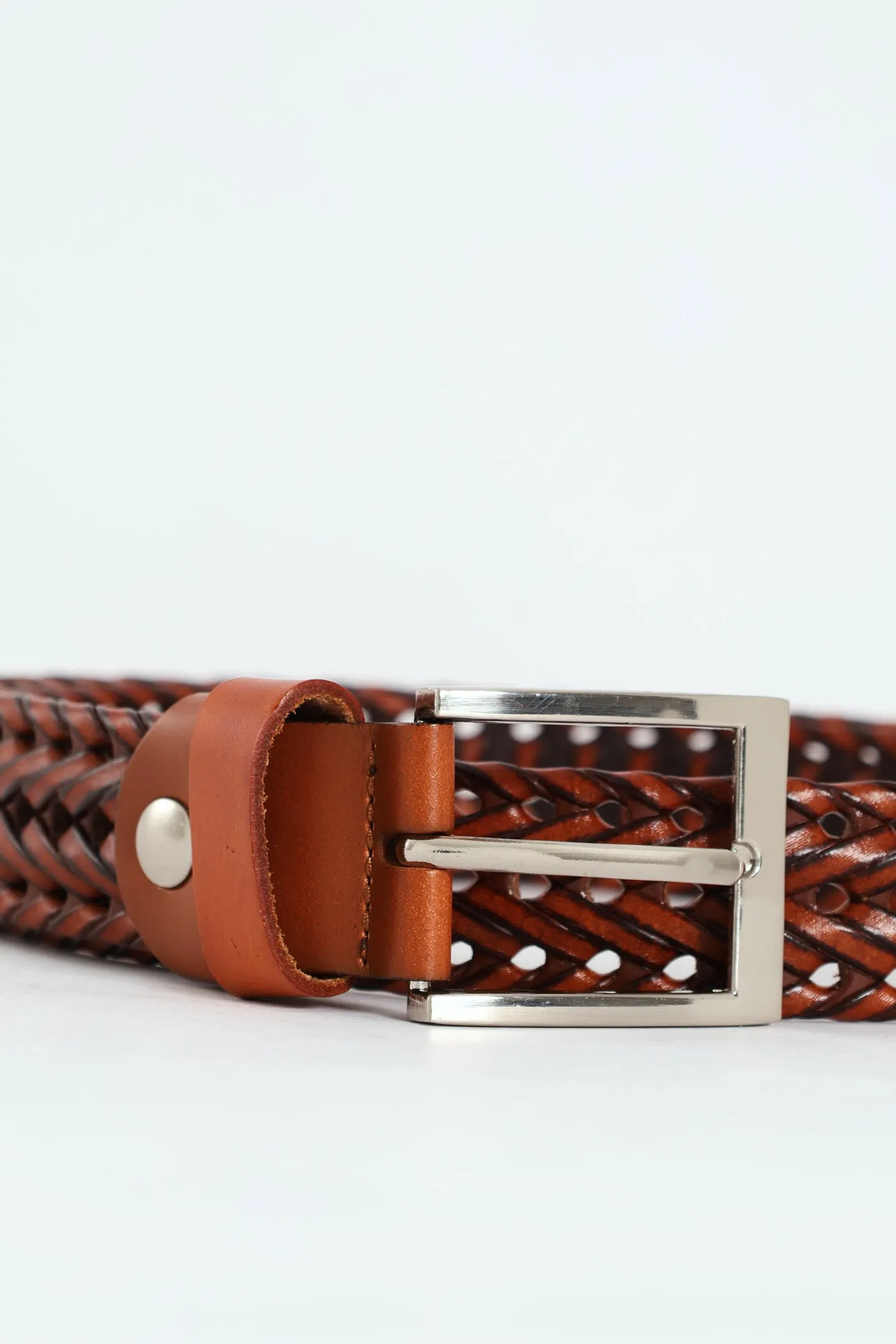 Woven Leather Belt - Brown sold by Edgars product image thumbnail 2
