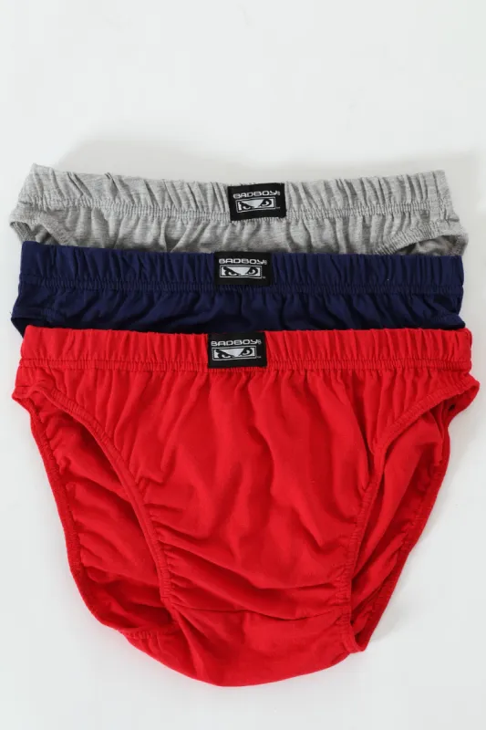 3 Pack Mini Briefs - Navy/Grey Melange/Red sold by Edgars 