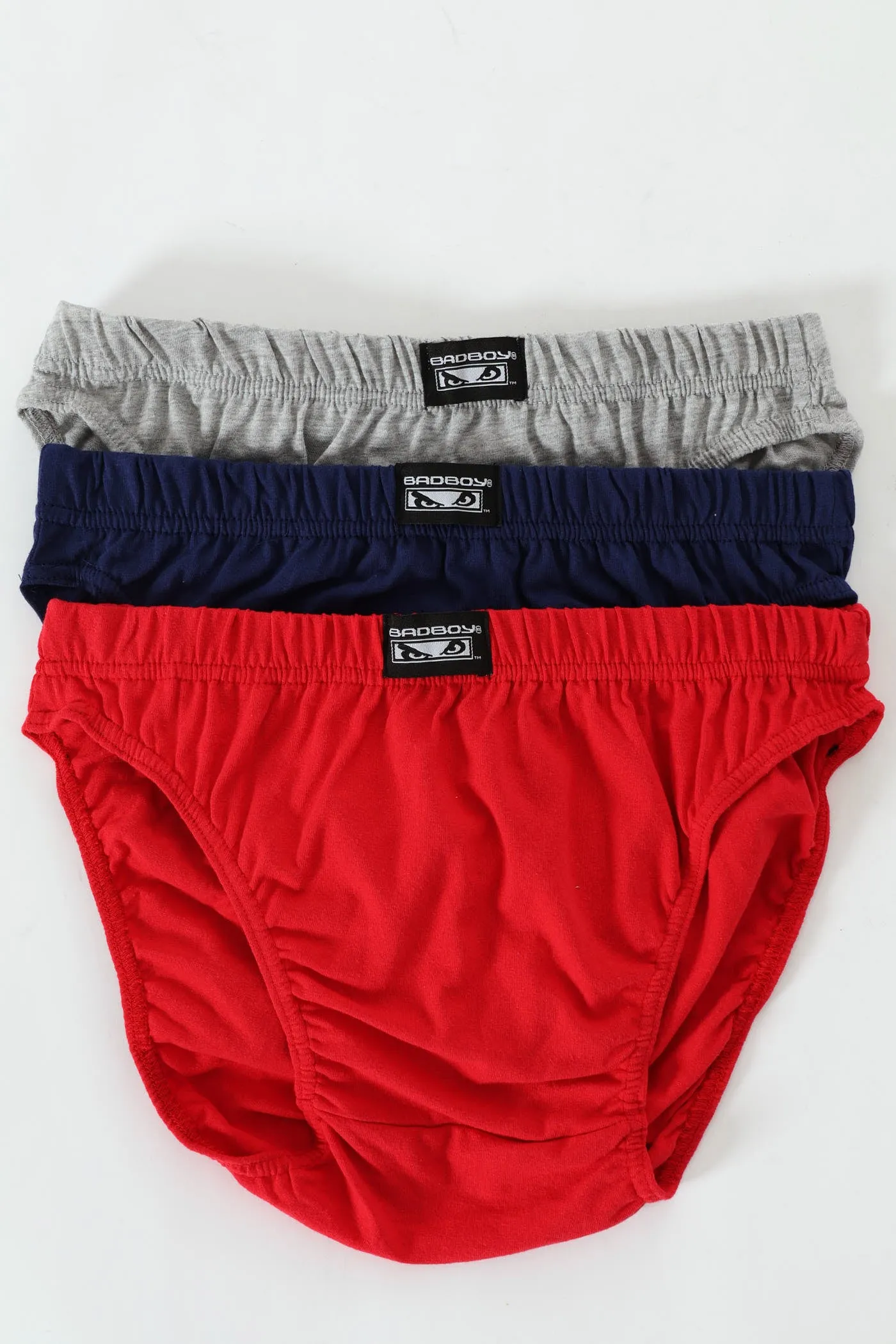 3 Pack Mini Briefs - Navy/Grey Melange/Red sold by Edgars