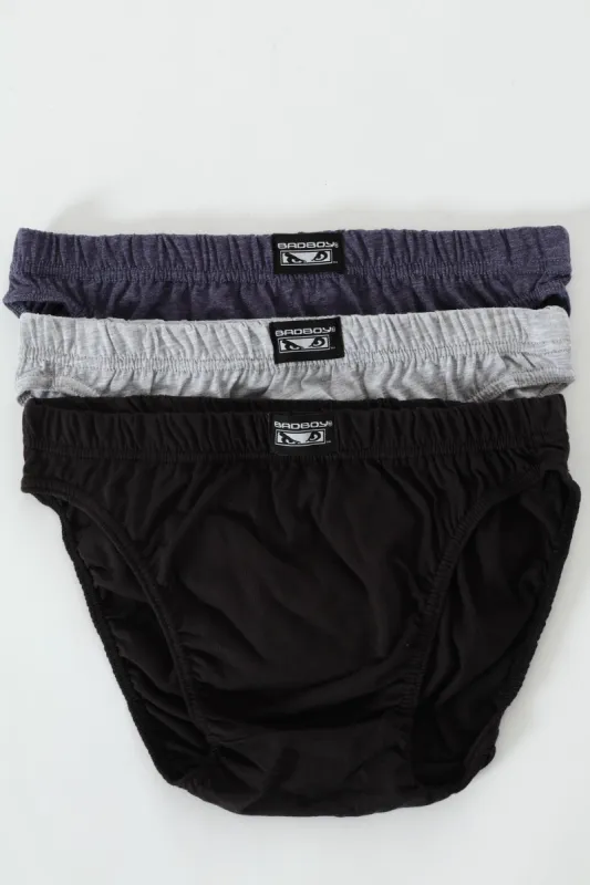 3 Pack Mini Briefs - Teal/Black/Grey Melange sold by Edgars 