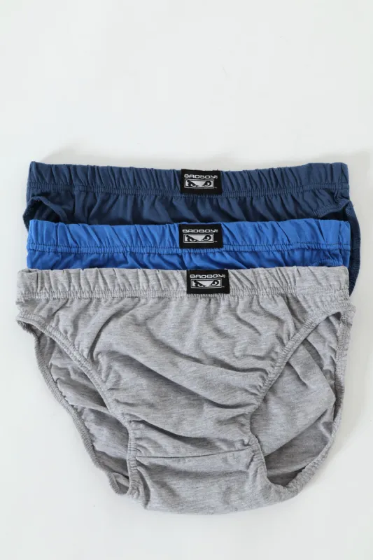 3 Pack Mini Briefs - Grey Melange/Blue/Petrol sold by Edgars