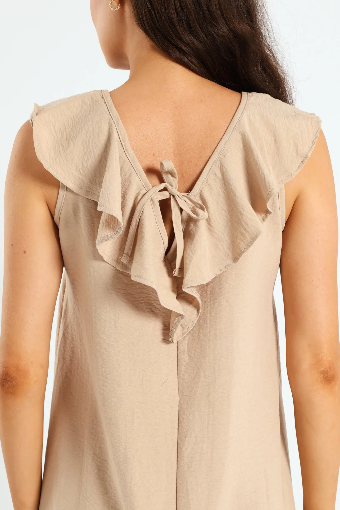 V-Neck Frill Hem Mini Dress - Stone sold by Edgars product image thumbnail 4