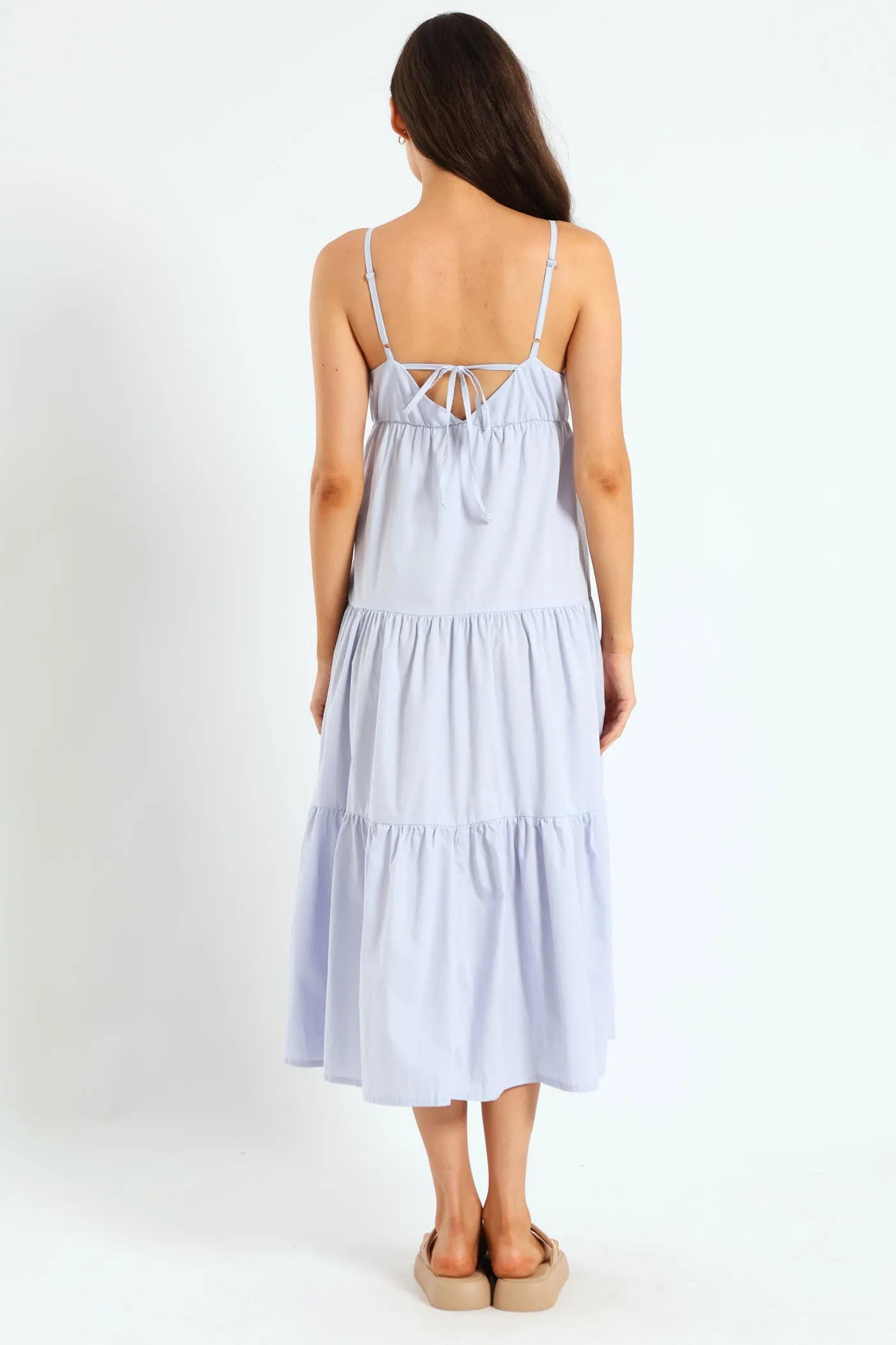 Strappy Tie-Back Tiered Maxi Slip Dress - Light Blue sold by Edgars product image thumbnail 4