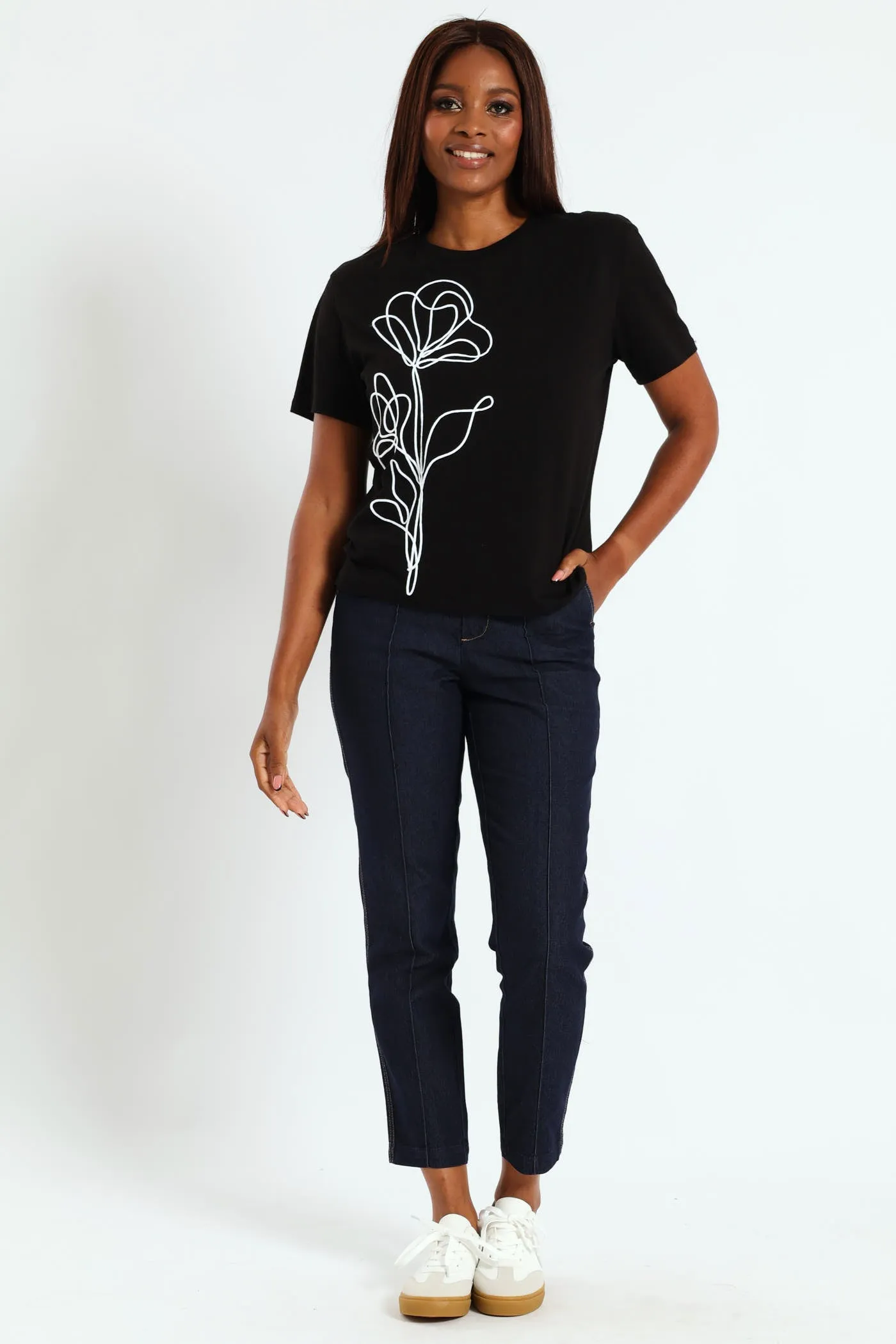 Cornelli Flower Tee - Black sold by Edgars