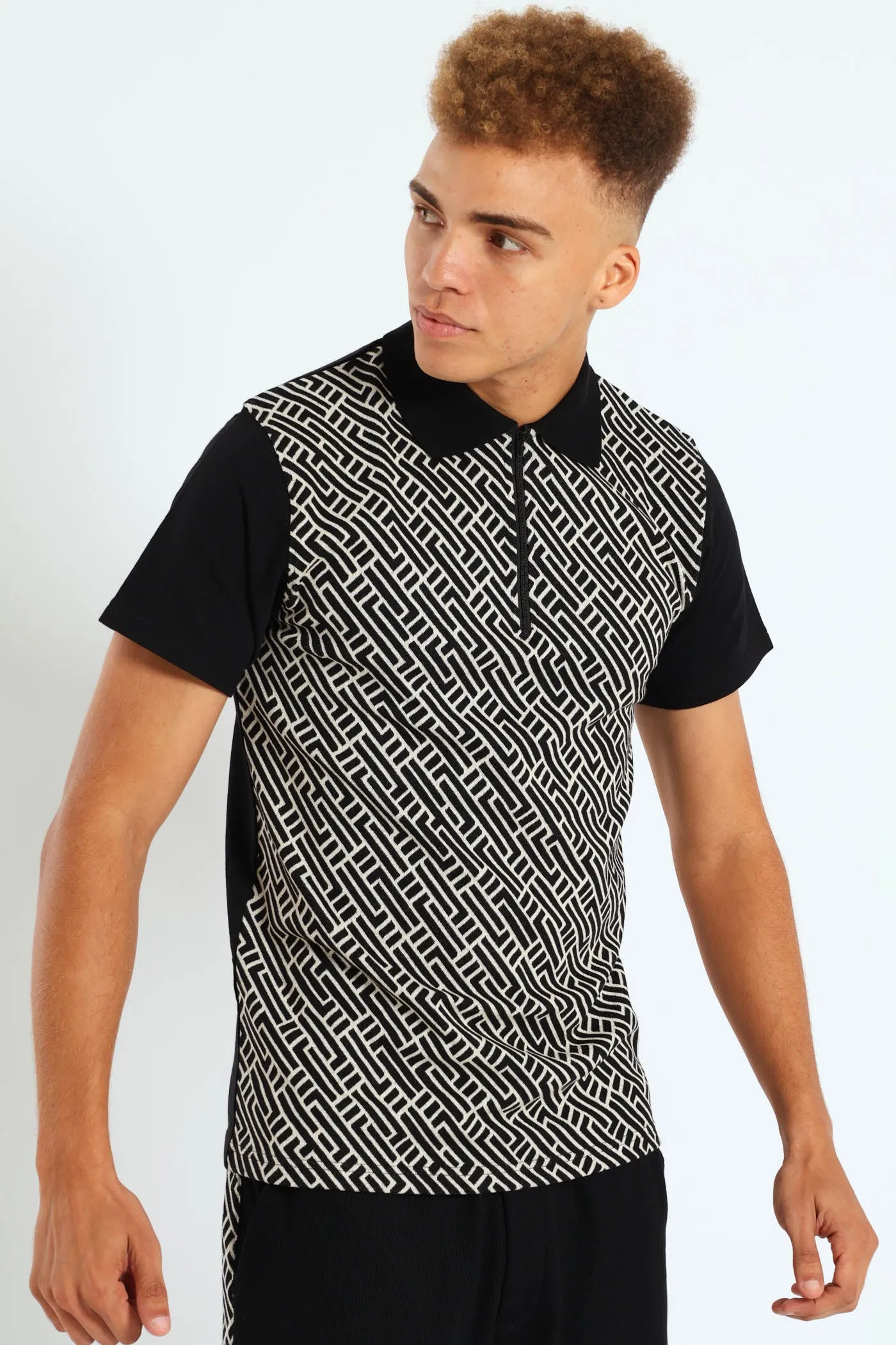 Zip Jacquard Golfer - Black sold by Edgars product image thumbnail 4