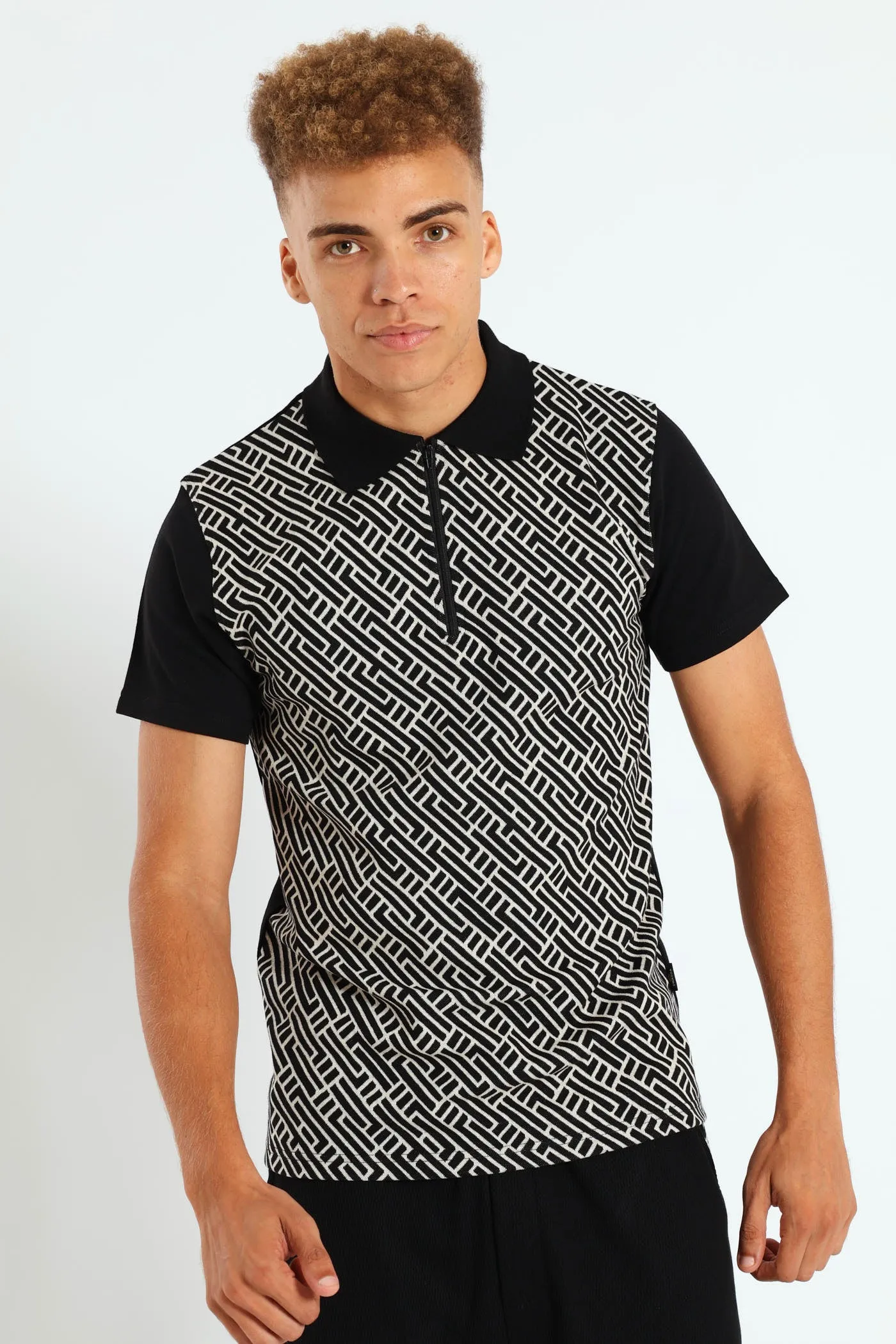 Zip Jacquard Golfer - Black sold by Edgars product image thumbnail 3
