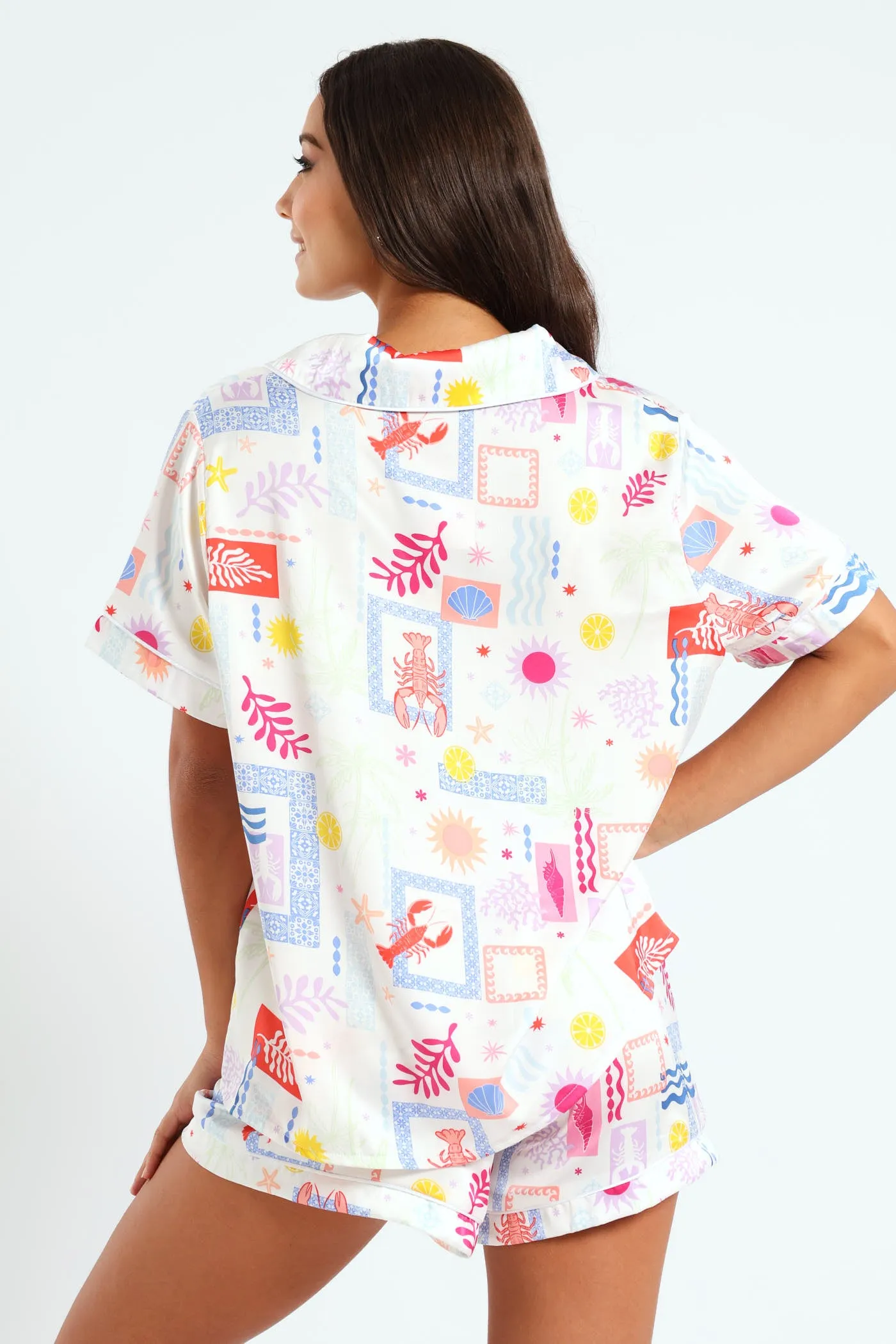 Satin Button Through & Short Set sold by Edgars product image thumbnail 2