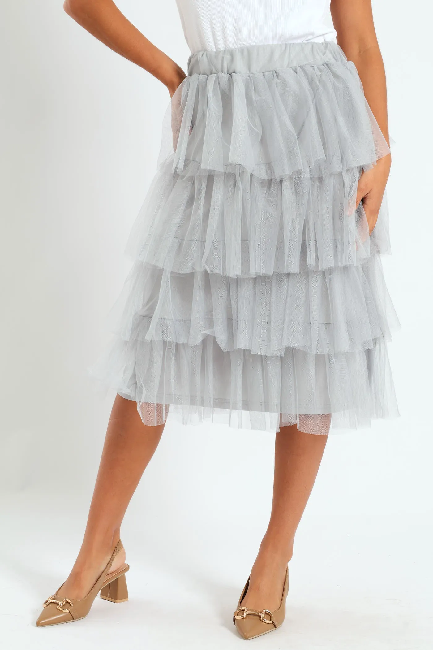 Rara Tiered Midi Skirt - Grey sold by Edgars product image thumbnail 2