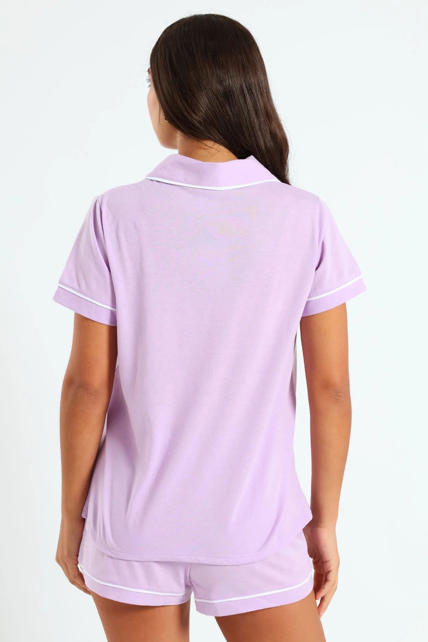 Button Through Knit Short Set - Purple sold by Edgars product image thumbnail 4