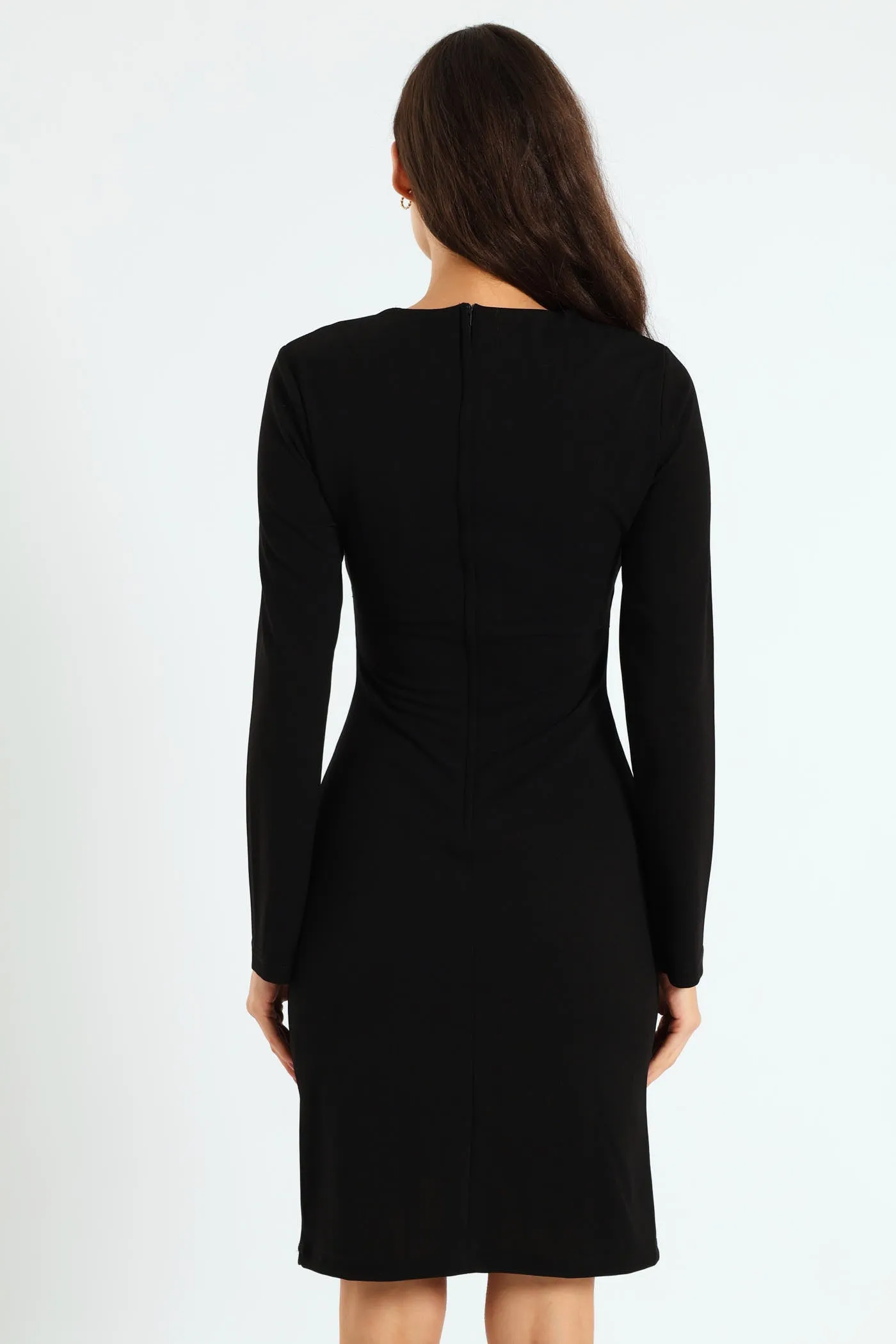 Mock Wrap Buckle Bodycon Dress - Black sold by Edgars product image thumbnail 4