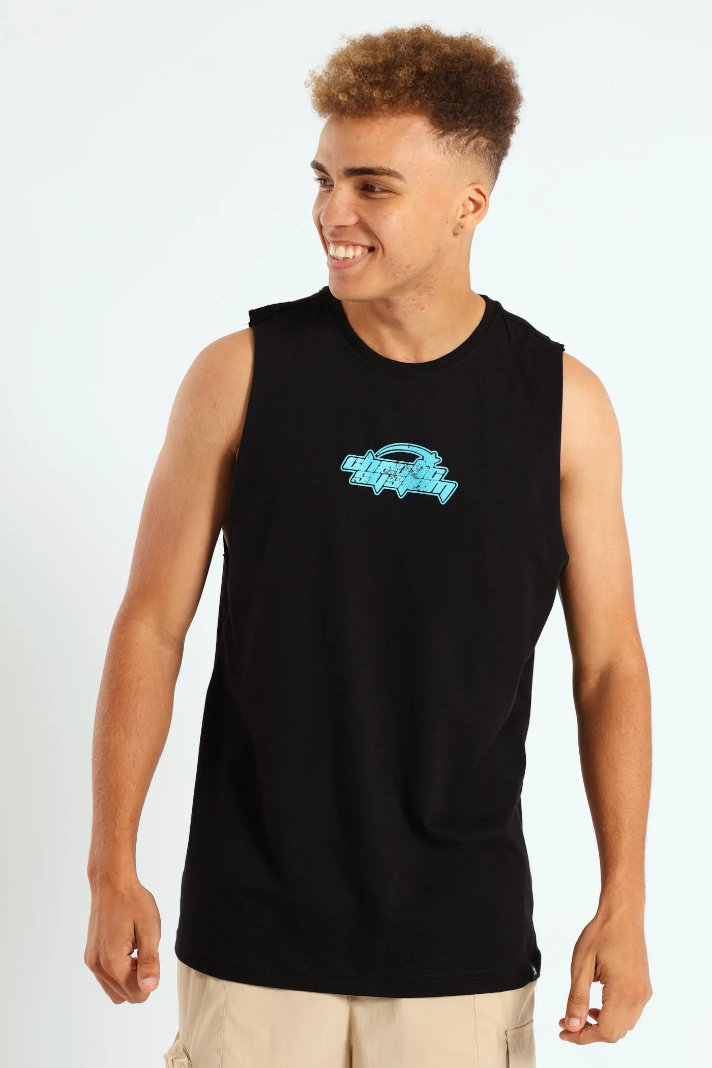 Chaotic Muscle Hugger Tee - Black sold by Edgars